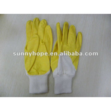 Gants enroulés Nitrile Eldiven / Jaune avec poignet en tricot